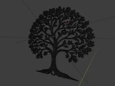 decor set wall panel wall tree relief mural CNC 45 3D model