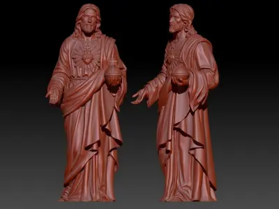 Sacred Heart of Jesus Pendant Charm Necklace Jewelry  3D print model