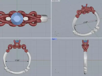 ring woman  3D print model 124