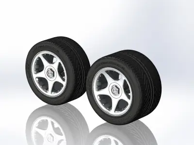 Set of wheels for scale-model of Viper 1997 3D print model