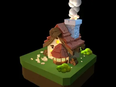 Cartoon house Free 3D model