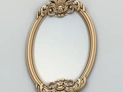 Oval mirror frame 002 3D model