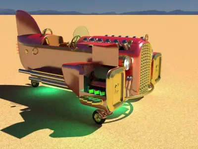 Steampunk boat tail racer 3D model