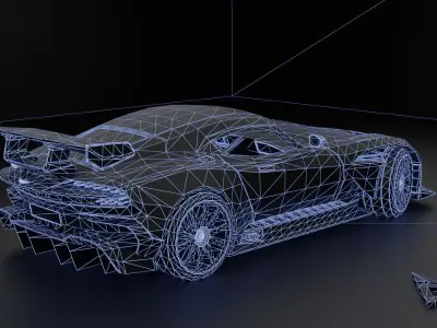 Aston Martin Vulcan Low-poly 3D model