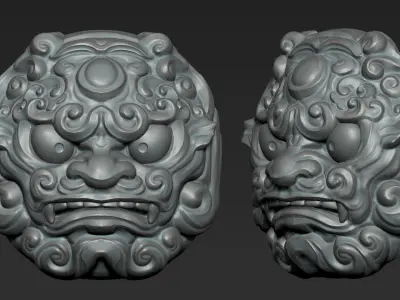 Guardian Lions 3D print model
