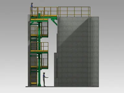 Industrial Ladder Low-poly 3D model