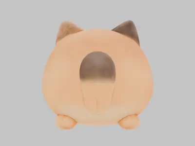 Stylized Chonky Kitty Kitten Cat Low-poly 3D model