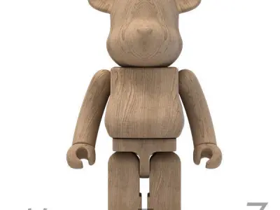 Wood BearBrick 3D model