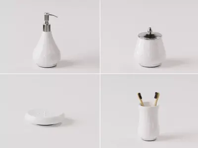 Bathroom Accessories Set 01 3D model