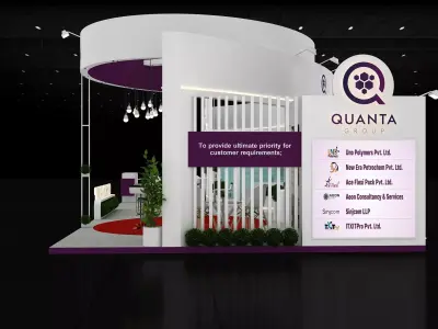 15mtr x 6mtr expo stall 4side open Exhibition Stand Design Low-poly 3D model