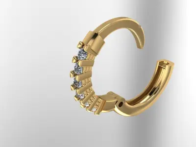 Diamond Hoop Earrings 3D print model