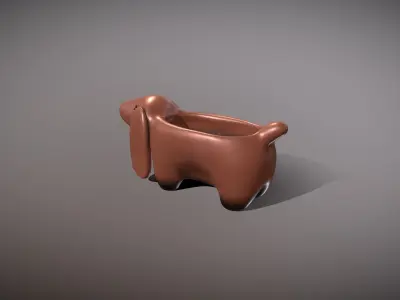 Dachshund shaped pot planter 3d printable dog 3D print model