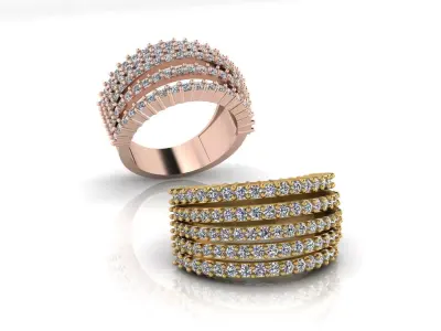 5 line engagement jewelry ring 3D print model