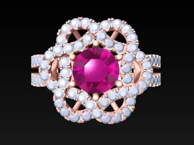 Diamond Ring - Womens Rings - N3997 3D print model