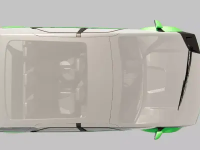 Futuristic Electric Crossover Car Low-poly 3D model