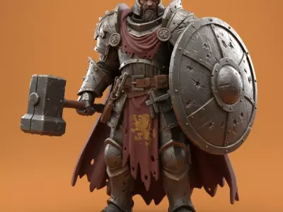 Grimdark Sci-Fi Power Infantry STL Free 3D model