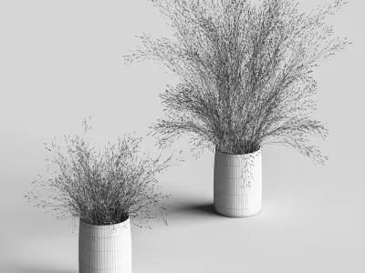 Grass in Vases 2 3D model