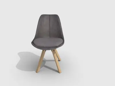 Chair with wooden legs 3D model