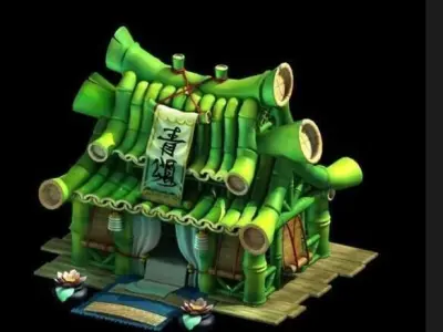 Lovely house building bamboo house 3D model