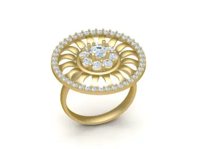Luxury Round Cocktail Diamond Statement Ring for Women  2321 3D print model