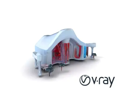 Technological Park Abstract Structures Neon Accents model pack Low-poly 3D model