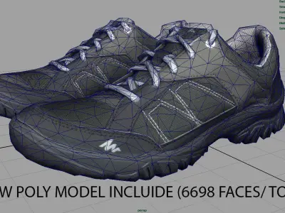 Sneakers pair of shoes Low-poly 3D model