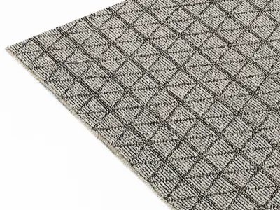 Restoration Hardware Triango Wool Rug - GreyCharcoal 3D model