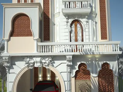 Spanish Islamic Elevation 20 to 30 Feet Residential 152 Low-poly 3D model