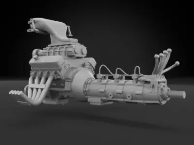 Big Block 460 with Drag Style Supercharger 3D print model