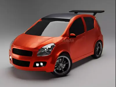 Ritz Sport Edition Car Hatchback Rigged and Ready for Animation Low-poly 3D model