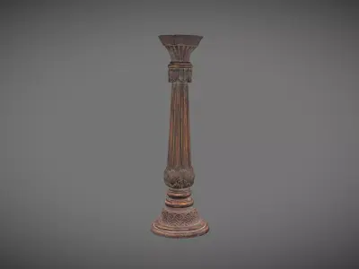 Wooden Candle Holder or Pillar 3D model