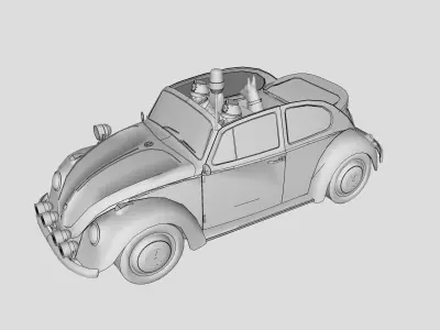 Polizei Berlin Sonderfahrzeug VW Kaefer Cabriolet 3D model