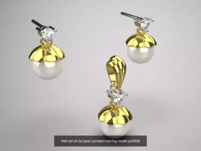 pearl jewelry stl 3d minimal collection 3D Model Pack