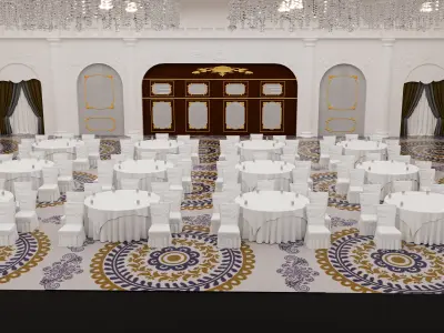 stage with hall  3D model