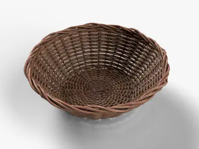 Wicker Basket Low-poly 3D model