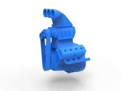 Engine V8 Scale 1 to 24 3D print model