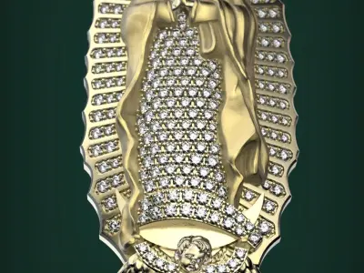 Virgin Mary Pendant 3D print model