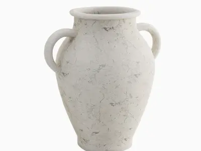 Antique Marble Garden Vase 01 Low-poly 3D model