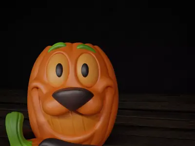 Courage the Cowardly Dog Pumpkin Halloween 3D print model