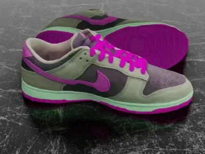 NIKE DUNK 3D SHOES - PURPLE Low-poly 3D model