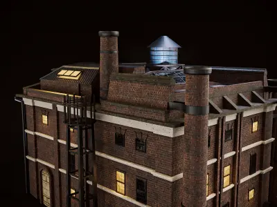 OLD FACTORY BUILDING Low-poly 3D model