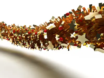 Streamers SET and a ready Garland for Christmas and New year 3D model