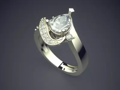Luxury Ring With Plenty Of Diamonds CAD 5223 3D print model