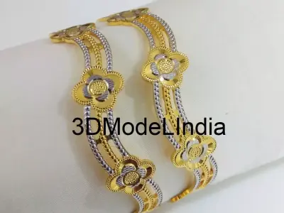 cnc machine cutting design gold Bangle  3D print model