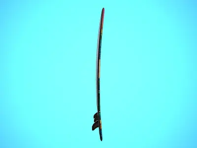 SURF BOARD 14 CARTOON STYLIZED Low-poly 3D model