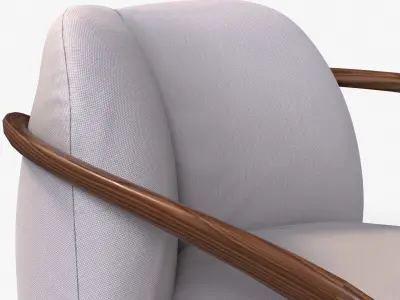 Hug ArmChairs in white and green Low-poly 3D model