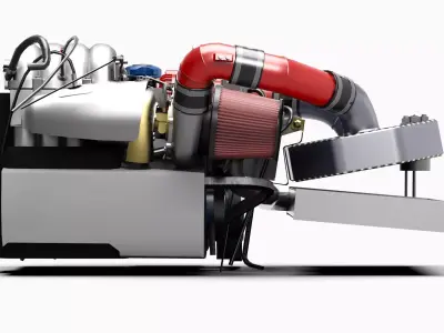 13B Turbo Rotary Engine Low-poly 3D model