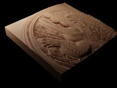 Crocodile CNC 3d Print High Relief Sand Casting 3D print model