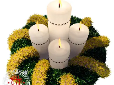 Christmas table wreath 3D model