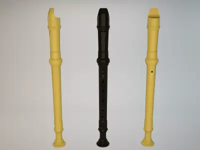 Flute HD - Musical Instrument Low-poly 3D model